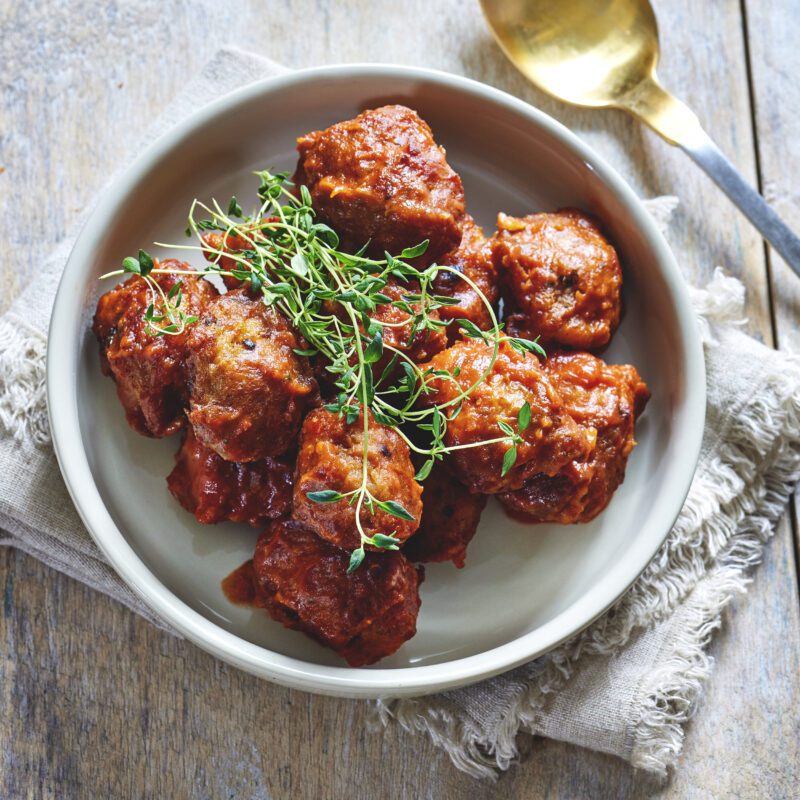 Kjøttboller fra Metervare i pikant tomatsaus